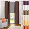 Heimtexland® Tenda con Occhielli in Tinta Unita, Oscurante ma Trasparente, da 245 x 140 cm (H x l), in Microfibra, con Bellissimo Motivo Leggero, di Colore Marrone Scuro, Modello n. 117