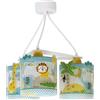 Dalber - Lampada da soffitto E-27, Giungla, Multicolore, 39 x 39 x 20