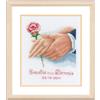 VERVACO Kit Punto Croce Contato Anello Nuziale Decorativi per Pareti ca. 14 x 16 cm Set Fai da Te Creativo Adulti Ricamo Casa Decor Arte da Parete Kit per Hobby Cross Stitch