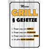 Schatzmix Blechschild Spruch Meine Grill § Gesetze Metallschild 20x30 Deko Tin Sign Targa di Metallo da Parete, Lamiera, Multicolore, 20x30 cm