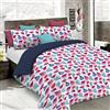 Italian Bed Linen Set Copripiumino Fantasy, Lavorato in Italia - Parure Copri Piumino - Sacco Piumone 150x200 cm con Patella e federa Cuscino, Singolo, Petali