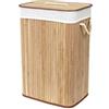 Compactor Portabiancheria Rettangolare XXL in Bamboo ROSS, 40x30x60 cm, Colore Naturale