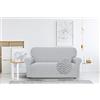 Italian Bed Linen Copridivano FASHIONABLE Estensibile da 120 a 160 cm - Salvadivano Elasticizzato in Poliestere, Cotone ed Elastan, Protezione Divano 2 Posti - GRIGIO CHIARO