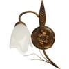 ONLI - Applique, lampada da parete 1 luce in metallo marrone spennellato oro e vetro bianco. Stile classico, rustico, tradizionale.