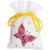 VERVACO Kit Punto Croce Contato Farfalla Rosa Sacchetti Bomboniere da Ricamare Punto Croce ca. 8 x 12 cm Set Fai da Te Creativo Adulti Ricamo Casa Decorazioni per Lavoretti Creativi
