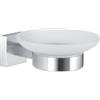 Sanwood by Nicol 7061810, Ciotolina portasapone Venus con Supporto, Supporto in Acciaio Opaco, 4,5 x 10,9 x 13,4 cm, Argento (Silber)
