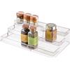 InterDesign iDesign Porta spezie a 3 ripiani per la cucina, Mensola portaspezie estendibile in plastica resistente, Organizer cucina pratico e funzionale, trasparente
