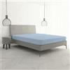 Italian Bed Linen Lenzuolo Sotto MAX COLOR con Angoli Elasticizzati da 25 cm Letto Matrimoniale 170x200 cm, 100% Cotone Made in Italy - Tinta Unita AZZURRO