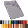 CelinaTex Relax Lenzuola ad Angoli Elastici, Cotone, Platingrau Dunkelgrau, 140 x 200-160 x 220 cm