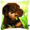 VERVACO Kit Cuscino Punto Croce Cucciolo di Rottweiler Set Ricamo Principianti Cuscini Gobelin Decorativi ca. 40 x 40 cm Accessori per Lavoretti Creativi DIY Casa Decor Hobby Adulti Cross Stitch