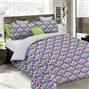 Italian Bed Linen Parure Copripiumino Microfibra, Zigzag, Piazza e Mezza
