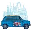 Pyramid International Barry Goodman Stampa su Tela Mini London, Poliestere, Multicolore, 40 x 50 cm