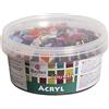 Rayher 14792999 Tessere Per Mosaico In Acrilico, Quadrati, Formato 1 X 1cm, 300G, Trasparente, Colori Misti, Per Lavori Creativi E Fai-Da-Te, Interni Ed Esterni