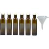 mikken Viva-Haushaltswaren, 6 Bottiglie con Chiusura A Vite/Aceto in Vetro con Diametro 5 Cm Imbuto, Verde Scuro, 250 Ml