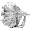 Kare Design figura decorativa Betta Fish, argento, statuetta pesce esotico, stile asia/lussuoso, decorazione esotica scaffale/tavolo/bagno/console, 37x34x14cm (A/L/P)