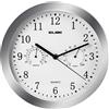 ELBE RELOJ PARED ANALOGICO PLATA 25CM TEMP/HUMEDAD