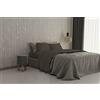 MB HOME ITALY Set Lenzuola Letto Matrimoniale Cotone Max Color, lavorato in Italia - Completo Letto, Lenzuolo Sotto con Angoli, Telo Sopra 240x300 cm e 2 Federe con Patella Interna, Marrone