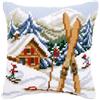 VERVACO Kit Cuscino Punto Croce Divertimento sulla Neve Set Ricamo Principianti Cuscini Gobelin Decorativi ca. 40 x 40 cm Accessori per Lavoretti Creativi DIY Casa Decor Hobby Adulti Cross Stitch