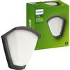 Philips Kiskadee, Applique LED da esterno, Alluminio, Grigio Antracite | Resistente a intemperie, Durevole, Design moderno, Lampadina E27 venduta separatamente