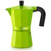 Monix Lima, caffettiera italiana, da 3 tazze, in alluminio, verde, 9 cm