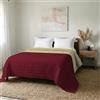 Italian Bed Linen TRAPUNTINO ESTIVO ELEGANT NO STIRO - Made in Italy - Copriletto Matrimoniale 260x270 cm in Morbida Microfibra - Tinta Unita - DoubleFace - Trapunta 100 g - Bordeaux/Panna
