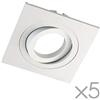 wonderlamp Clasic W-E0 Faretto da Incasso Quadrato, Bianco, 5 UNIDADES, 5 unità