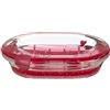 Premier Housewares 1601656 Portasapone in Acrilico con Cuori galleggianti, Trasparente/Rosso, 10 x 14 x 3 cm