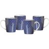 Ritzenhoff & Breker Tazza di caffè Set di Royal Reiko, 4 Pezzi, 350 ML, in Porcellana, Bianco e Blu