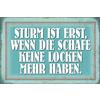 Schatzmix Blechschild Spruch Sturm Ist Wenn Schafe Keine Locken Metall 20x30cm Tin Sign Targa Parete, Lamiera, Multicolore, 20 x 30 cm
