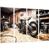 Cuadros Camara Quadri macchina fotografica Poster Fotografico Moto Vintage, Moto Harley Davidson, Multicolore, 131 x 62 cm XXL
