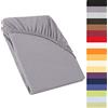 CelinaTex Perla - Lenzuolo con angoli elasticizzati per letto ad acqua, 120 x 200 cm, 130 x 200 cm, in jersey di cotone makò, 160 g/m²
