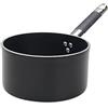 Pentole Agnelli ALSC2105SSC16 Alblack Casseruola Alta in Alluminio, Spessore 5 mm, Acciaio Inossidabile, 1.5 Litri, Nero