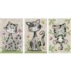 VERVACO Kit Punto Croce Contato Set di 3 Gatti E Fiori Decorativi per Pareti 8 x 12 cm Set Fai da Te Creativo Adulti Casa Decor Arte da Parete Kit per Hobby