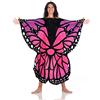 Kanguru Coperta indossabile Butterfly, spffoce pile, copre fronte e retro e ti permette di camminare ed usare le braccia, dimensioni 120x120 cm per adulti, color farfalla