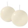 Cereria Di Giorgio - 4 Candele Sfera - Ø 8 cm - Avorio