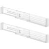 InterDesign iDesign Separatore cassetti regolabile, Divisore cassetti cucina in plastica, Pratico set da 2 organizer cassetti adatto ai cassetti profondi, trasparente