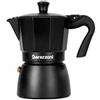 Barazzoni La Caffettiera Deluxe Nera 3 Tazze. Prodotto certificato dall'Accademia Italiana Maestri del Caffè.