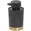 TIGER Tune Dispenser per Sapone Liquido Indipendente, ABS, Ottone Spazzolato, Nero, 6.8 x 12.4 x 8.3 cm