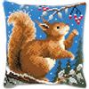 VERVACO Kit Cuscino Punto Croce Scoiattolo in Inverno Set Ricamo Principianti Cuscini Gobelin Decorativi ca. 40 x 40 cm Accessori per Lavoretti Creativi DIY Casa Decor Hobby Adulti Cross Stitch