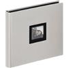walther design Album Fotografico Beige-Grigio 26 x 26 cm Lino con Ritaglio di Copertina, Bianco e Nero FA-209-D