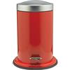 Sealskin Acero Pattumiera a Pedale, Acciaio Inox, Rosso, 22,4 x 23 x 28,5 cm