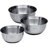 Brabantia Mixing Bowl Set 3 Ciotole Graduate con Base in Silicone, 1 l, 1,6 l, 3 l, Acciaio Inox, Inox Satinato