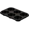 FORMEGOLOSE™, Stampo 6 muffins 27x18 cm, Acciaio con rivestimento antiaderente, Nero