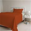 Italian Bed Linen COMPLETO LETTO PIAZZA E MEZZA NATURAL COLOR 100% Cotone - Prodotto in Italia - Sopra 180x300 cm, Sotto 120x200 cm, Federa 50x80 cm Tinta Unita - DoubleFace - Terra/Panna