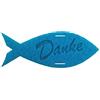 Petra's Bastel News Petra di mestiere-notizie A-KFF3980-47 15 x Pesce, 80 mm con, Grazie, linguista, Feltro/Azzurro