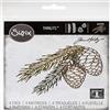 Sizzix Set di Fustelle Thinlits 664228 4 pz Ramo di Pino by Tim Holtz, Multicolore, Taglia Unica