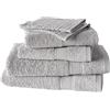 De Witte Lietaer 201391 Set di 2 Guanti + 2 Asciugamani 50 x 100 cm + 2 Teli per la Doccia 70 x 140 cm Cotone Grigio Chiaro