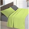 Italian Bed Linen Completo Letto Natural Color, 100% Cotone, Verde Acido/Fumo, Singolo