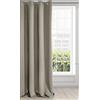 Eurofirany LOGAN Tenda Oscurante Extra Lunga - 1 Unità, Occhielli, Blocco della Luce, Oscuramento della Stanza, Camera da Letto, Soggiorno, 135x250 cm, Cappuccino