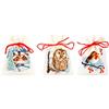 VERVACO Kit Punto Croce Contato Set Invernale da 3 Sacchetti Bomboniere da Ricamare Punto Croce ca. 8 x 12 cm Set Fai da Te Creativo Adulti Ricamo Casa Decorazioni per Lavoretti Creativi
